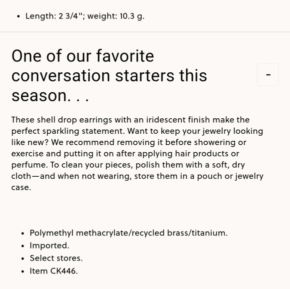 New Without Card J. Crew Iridescent Shell Drop Earrings - Picture 2 of 4